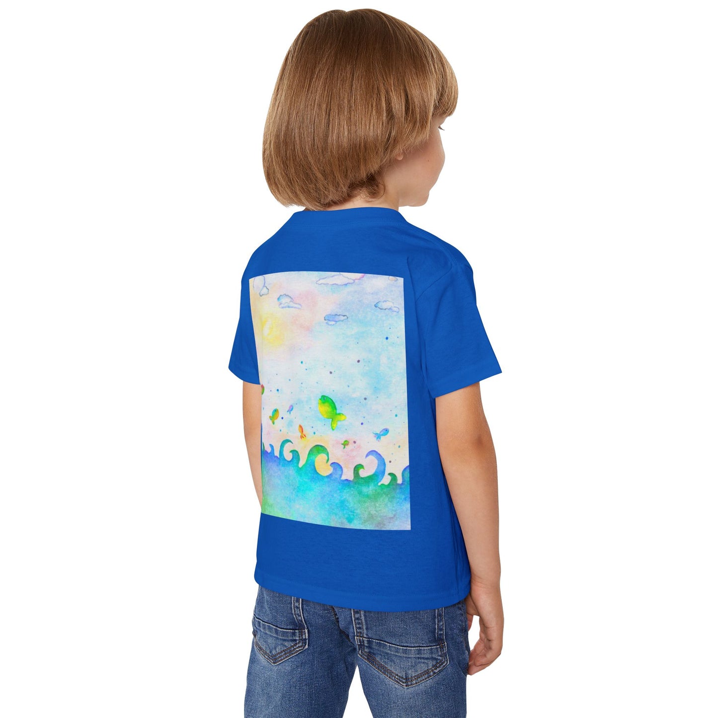Lustiges Kindershirt, Kindershirt mit Fischen Blaues Kinder T Shirt Tiere
