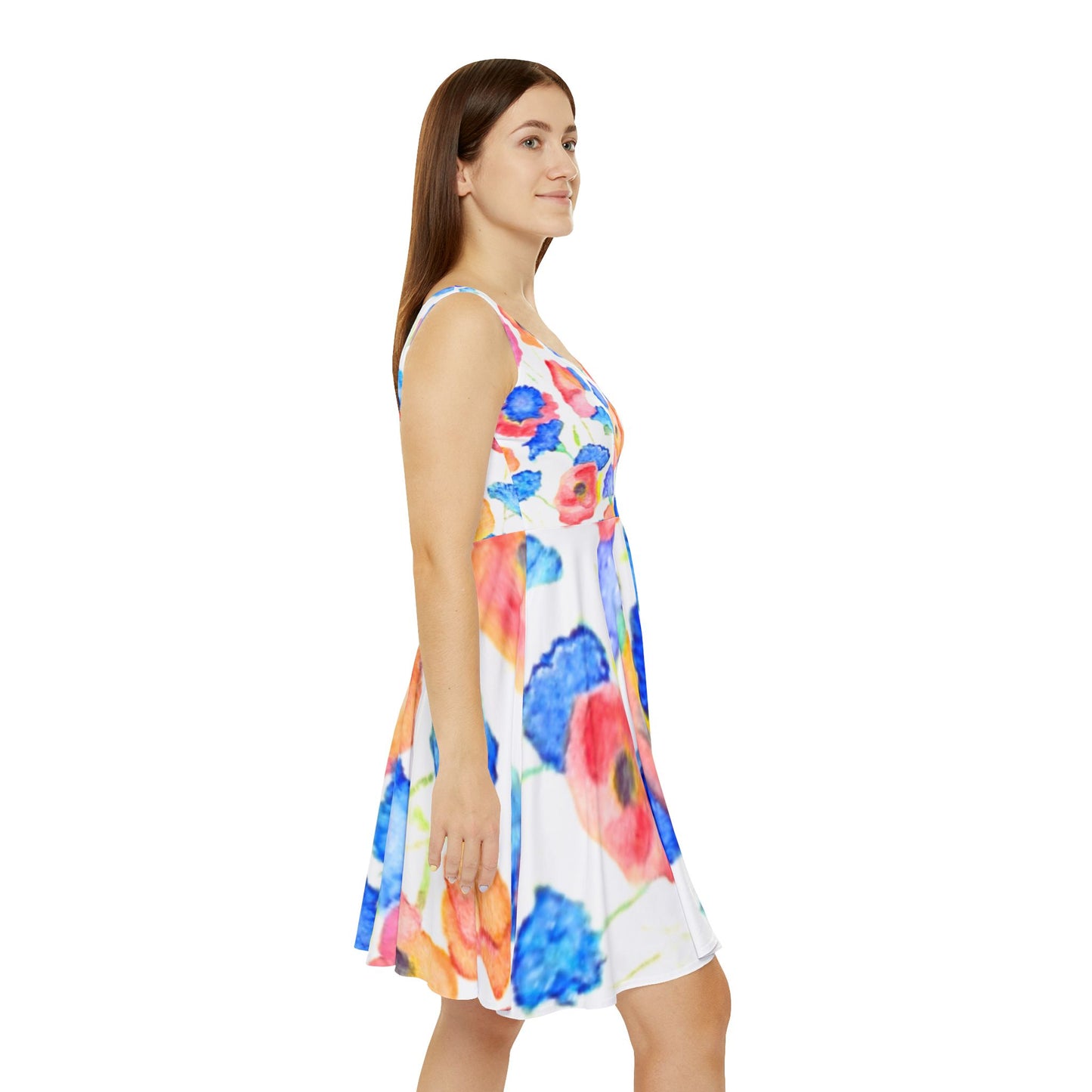 Blumenkleid Damen Sommerkleid Blumen Kleid Blumenwiese Bunte Mode