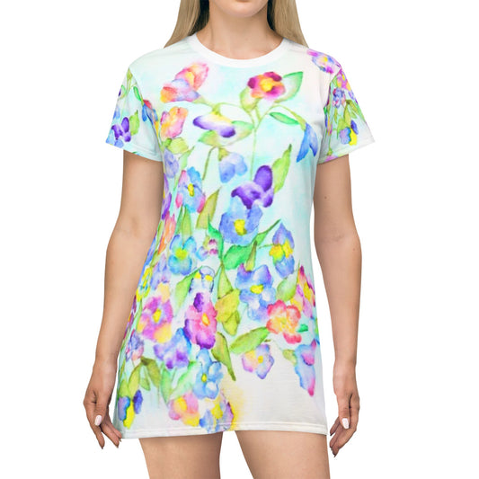 Kleid mit Blüten Frühlingskleid Blumen Damen Sommerkleid Blumenmuster
