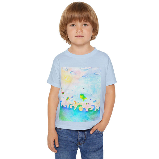 Lustiges Kindershirt, Kindershirt mit Fischen Blaues Kinder T Shirt Tiere